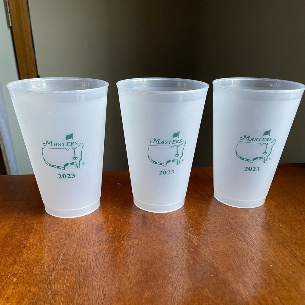 Lot of 3 Augusta National 2023 Masters Golf Plastic Cups 16 oz